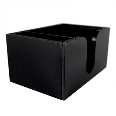 Serviette de bar en bois et panier de paille - Noir