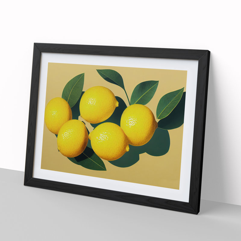 Citrus Fruit Lemons Vol.1 - Framed Print, Black Framed, 25cm H x 34cm W x 2cm D