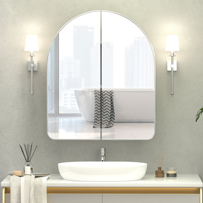 Garold 23.8'' W 27.6'' H Frameless Medicine Cabinet Mirror 2 Fixed