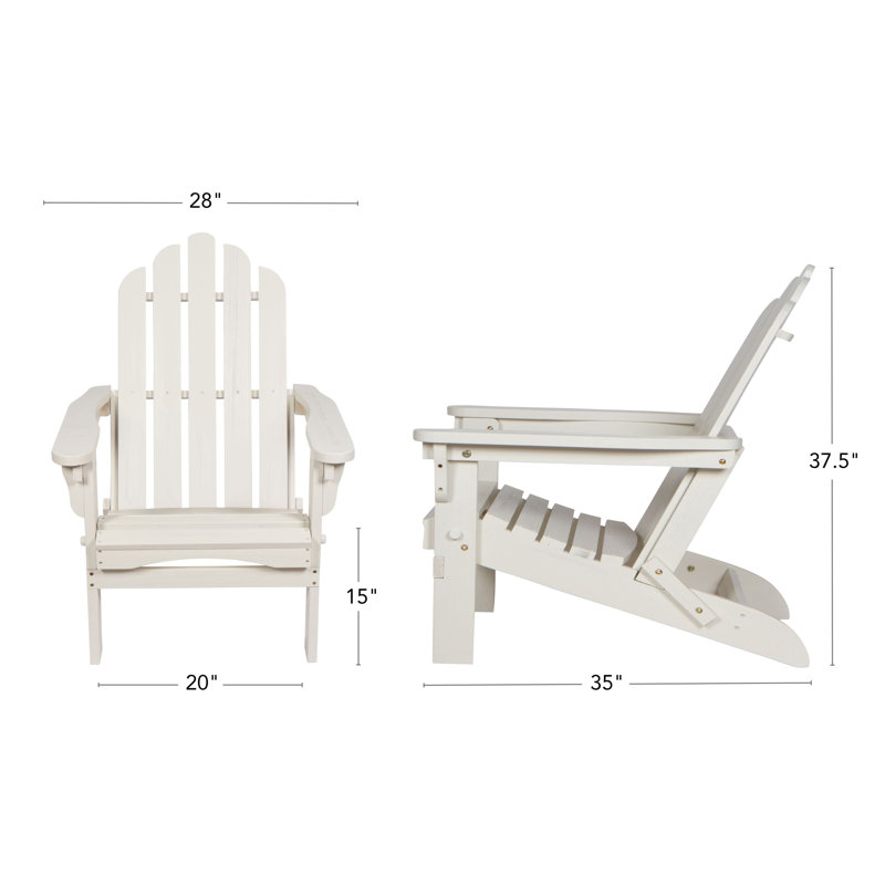 Chaise Adirondack pliante en bois massif Breeona, Coquille d'œuf