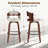 Set of 2 Swivel Bar Height Stools, Solid Wood 360° Rotating Bar Chairs with Backrest & Upholstered PU Seat, 330 lb Capacity (29" Seat Height)-567140670-567141059