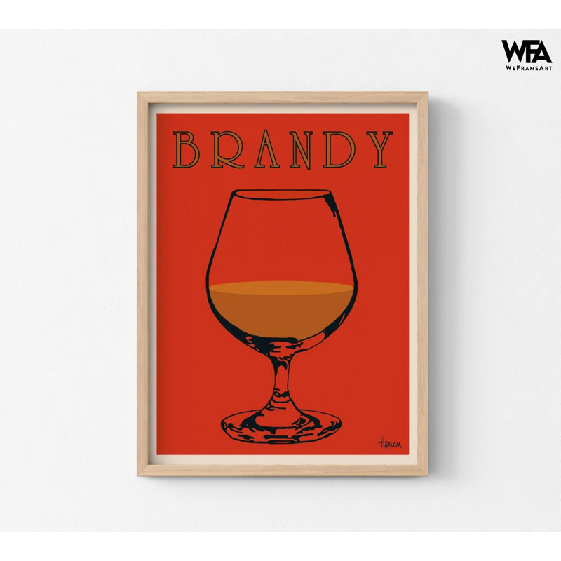 Verre de brandy, impression d'affiche rétro, liqueur de brandy rétro, art mural rétro, impression d'affiche de bar, impression d'art de bar rouge 5462 og
