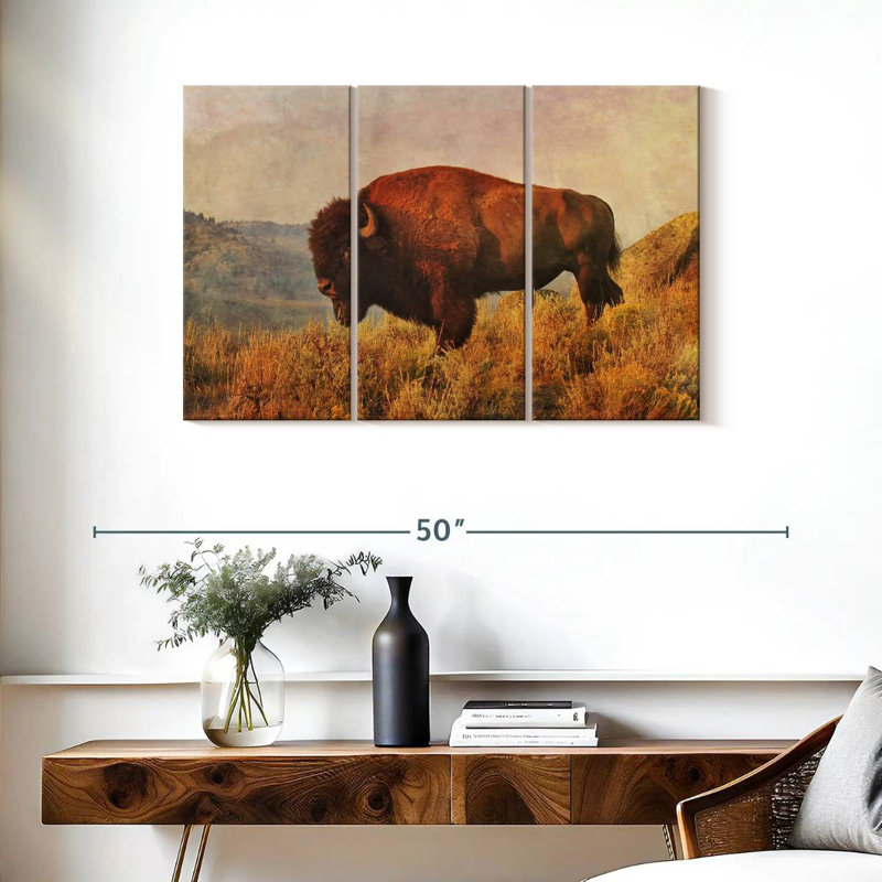 Brampt Wild Bison On The Field, 24" H x 38" W