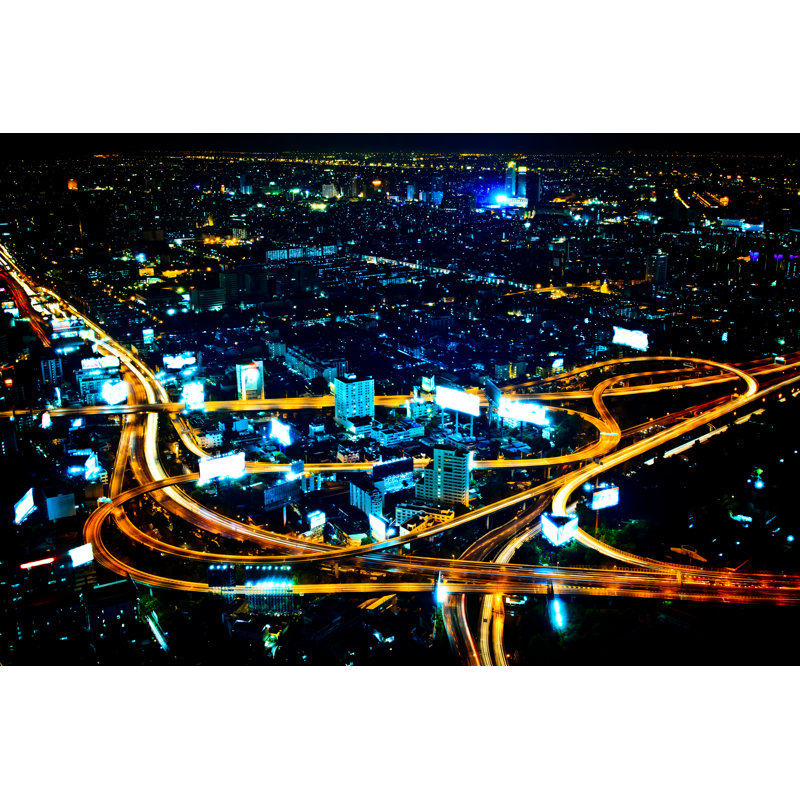 Abeera Night Scene In Bangkok Thailand - Wrapped Canvas Print, 30cm H x 46cm W x 3.8cm D
