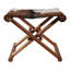 Tabouret d'appoint moderne pliant avec motif de vache pour la décoration intérieure - Tabouret de coiffeuse sans dossier ou tabouret pour la chambre à coucher et le salon - 19 po, blanc et brun-1658297669