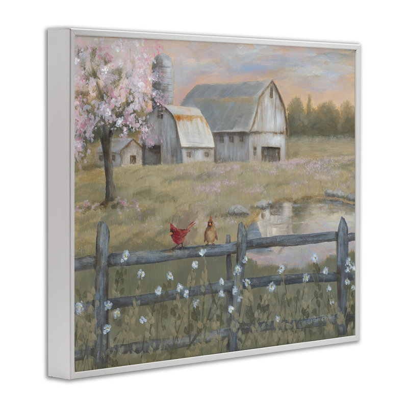 Floraison des arbres perchés, H 24 po x l 30 po x P 1,5 po, Giclée encadrée blanc bord de mer