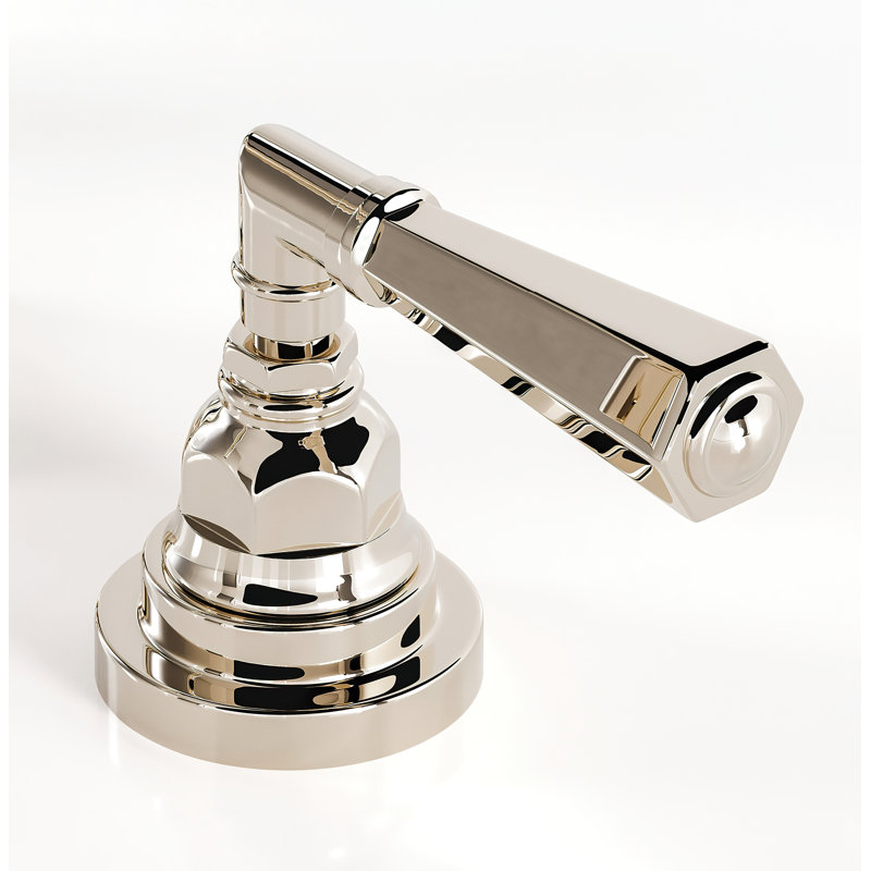 Polished Nickel Widespread Bathroom Faucet with Lever Handles