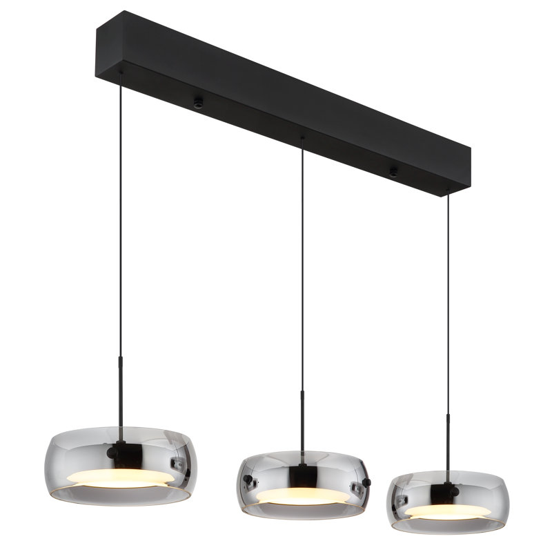 1 - Light Matte Black LED Geometric Pendant