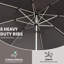 Grey 10Ft Outdoor Umbrella With Windproof Feature And Fabric Table Pole Adjustable Tilt Angle