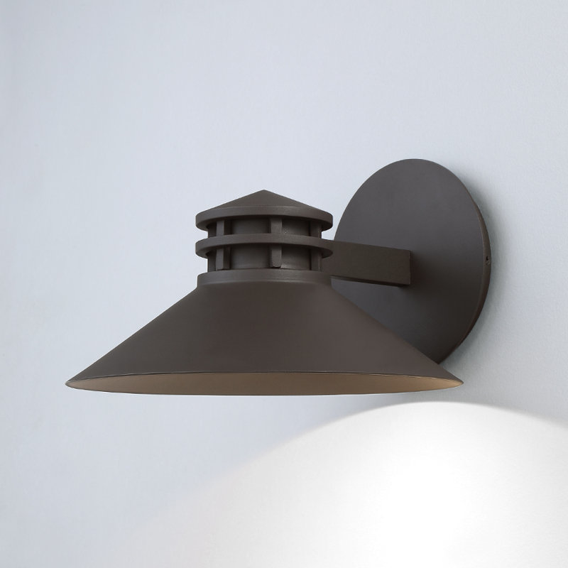 Sodor LED Outdoor Armed Sconce, 5" H x 8" W x 9" D, Black