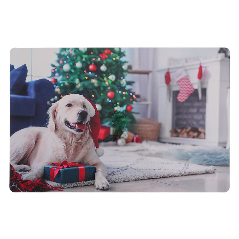 Napperon de Noël en plastique avec cadeau - lot de 12