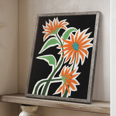 Pop Flowers III, reproduction encadrée - bois massif