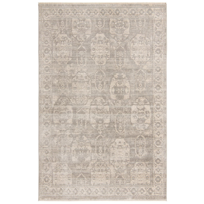 Gause Moroccan Area Rug, Rectangle 5'3" x 8', Gray