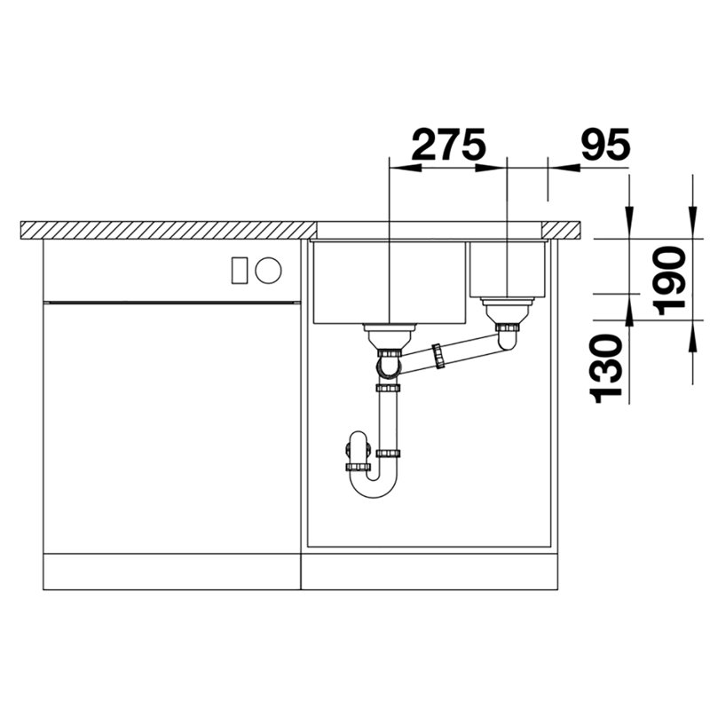 Subline 1.5 Bowl Undermount Kitchen Sink, Anthracite