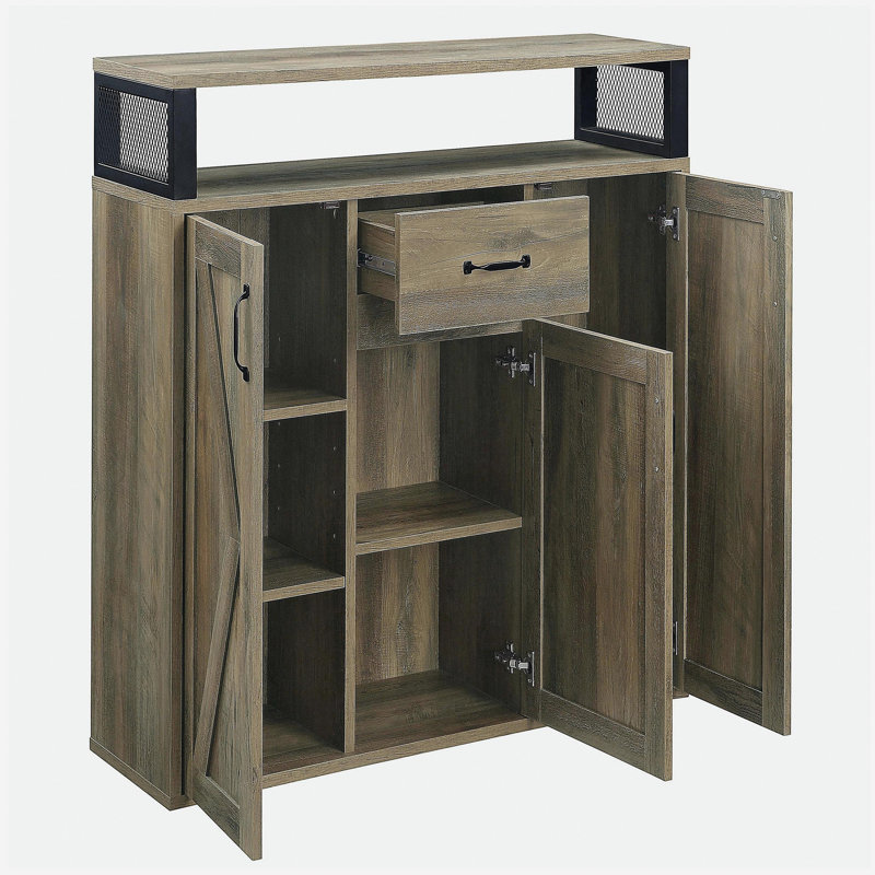 Rustic Oak Server with 3 Doors