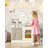 Kids Kitchen Playset With Ample Storage, Interactive Play Kitchen With Simulated Gas Tray, Sink, Faucet, 6 Pcs Cookware, Educational Clock For Toddlers(Cream)-118612110