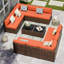 Ensemble de conversation modulaire en rotin pour 10 personnes avec coussins-476941561