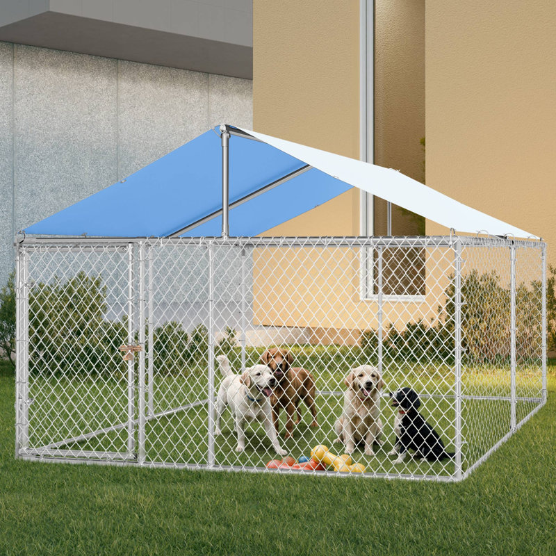 Metal Yard Kennel, 70.8" H x 117.6" W x 117.6" D