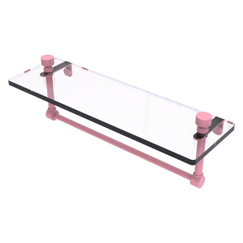 Tablette flottante avec porte-serviettes Foxtrot, H 5 po x l 16 po x P 5 po, Rose