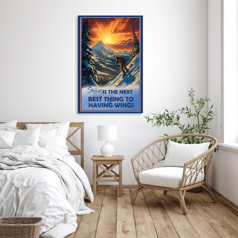 Skiing Is The Next Best Thing - 1 Piece Rectangle Graphic Art Print On Wrapped Canvas, H 20 po x l 16 po x P 1,25 po