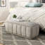 Banc de rangement moderne en taupe avec fabrication en contreplaqué et siège intérieur en mousse-131211025