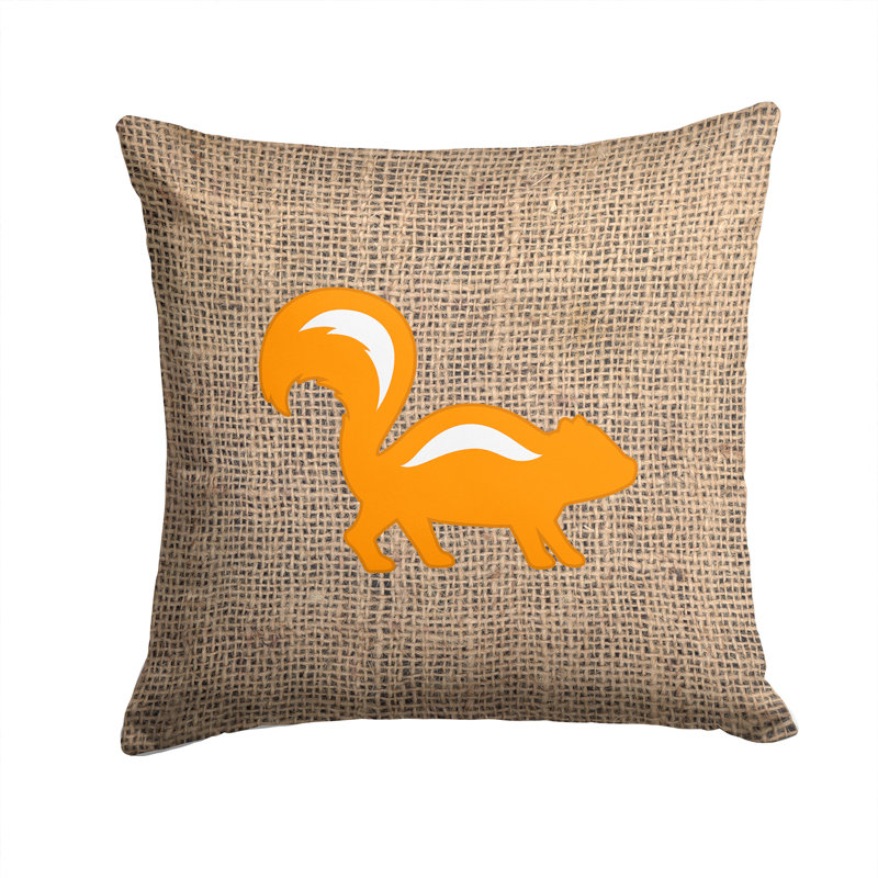 Coussin Skunk Skunk, H 14 po x l 14 po x P 4 po, Orange