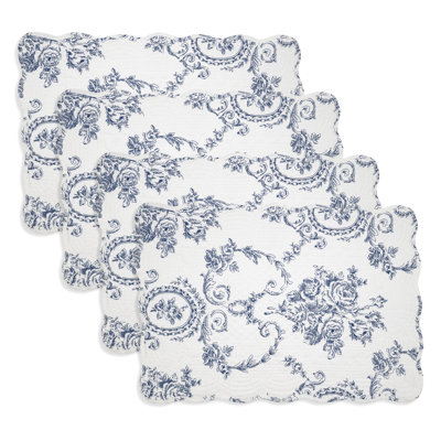 Napperon matelassé à motif floral (ensemble de 4)