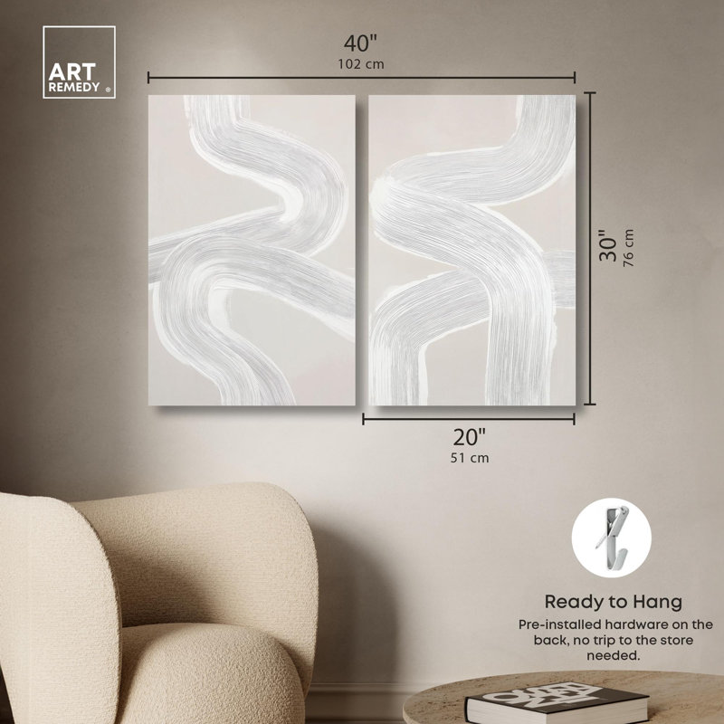 «Gentle Helix Duo», reproduction d'art sur toile par Art Remedy, 20 x 30, H 30 po x l 20 po, Toile tendue avec châssis