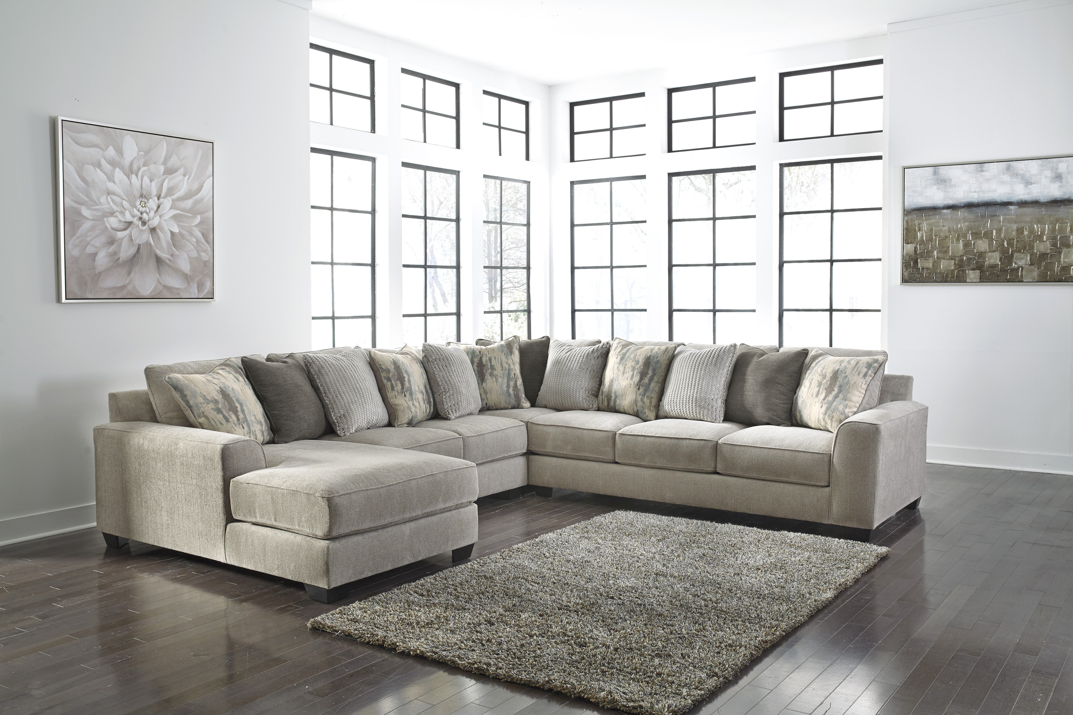 Viva Furniture Ardsley Pewter 4-Piece Sectional with Chaise - Wayfair ...