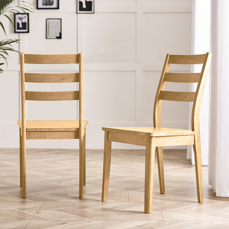 Chaises de salle à manger en bois massif Drea - Chaises de cuisine rustiques traditionnelles, Bois de chêne