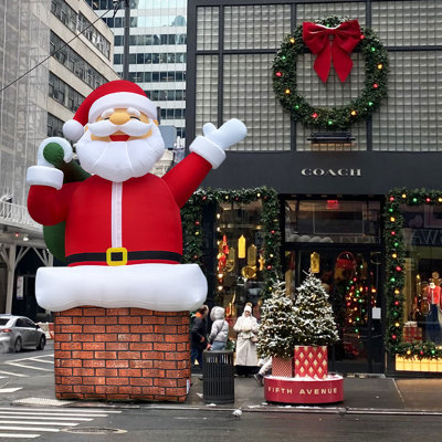 Wellcomer 20 ft Giant Inflatable Chimney Santa Claus - Christmas Decor