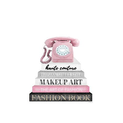 Telephone Bookstack II 1 Piece Wrapped Canvas Wall Art