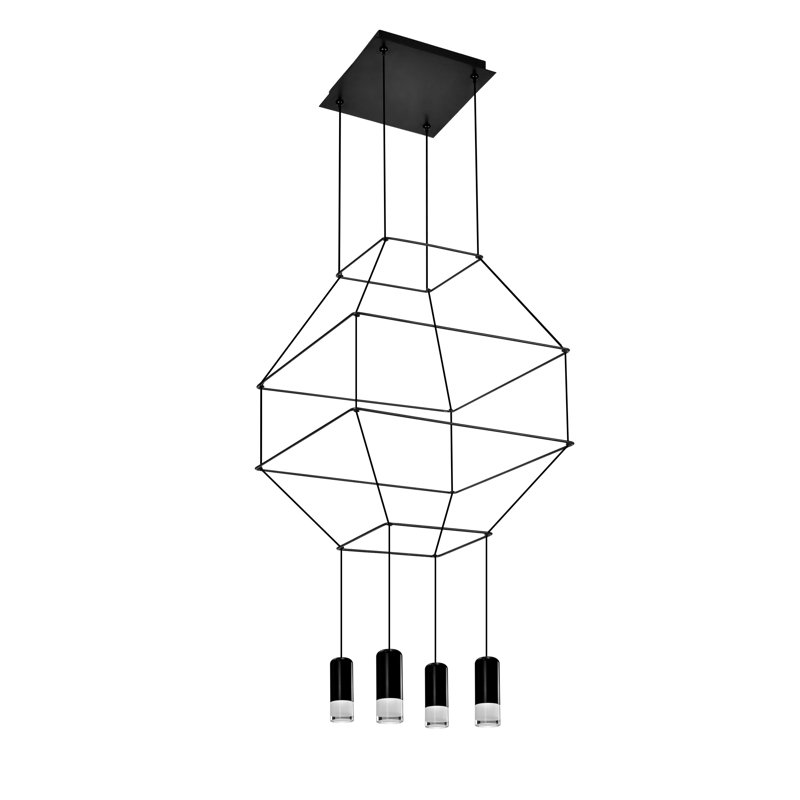 Expression 18" Black Aluminum Geometric LED Pendant