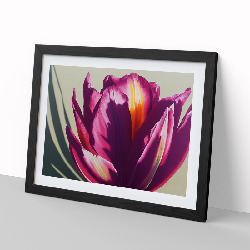 Flourishing Flower - Single Picture Frame Print, 34cm H x 46cm W x 2cm D, Black
