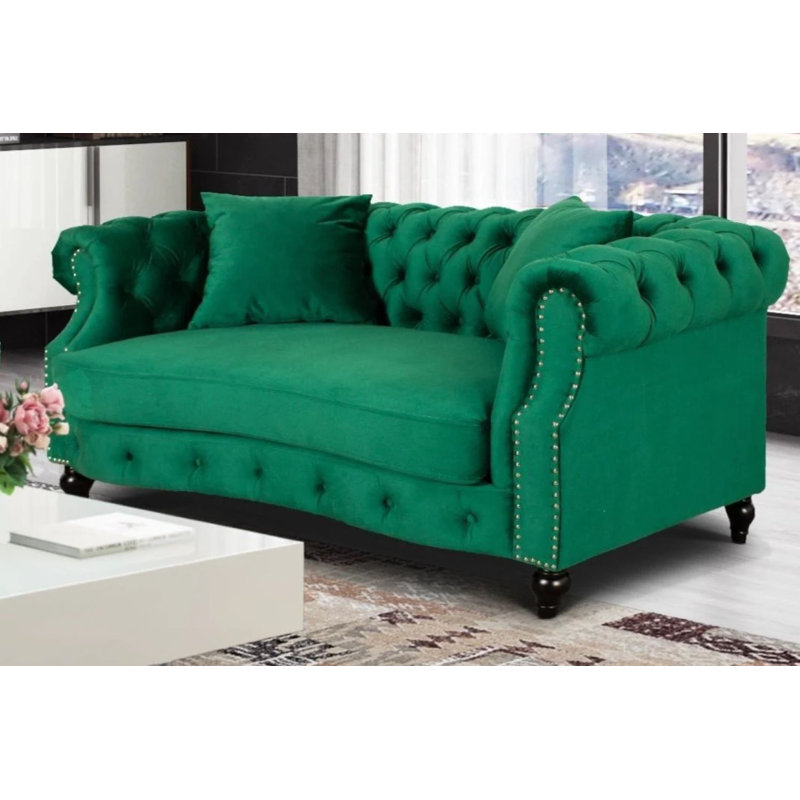 Mocanaqua 2 Seater Velvet Sofa, Green