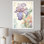 Iris mauve fleuri dans des tons pastel rétro I sur toile