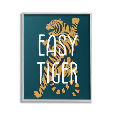 Easy Tiger Phrase Framed Giclee Art by Lil' Rue
