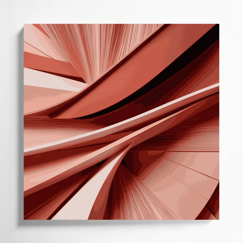 Geometric Abstraction 31 Beige Canvas Wall Art, 32" H x 32" W