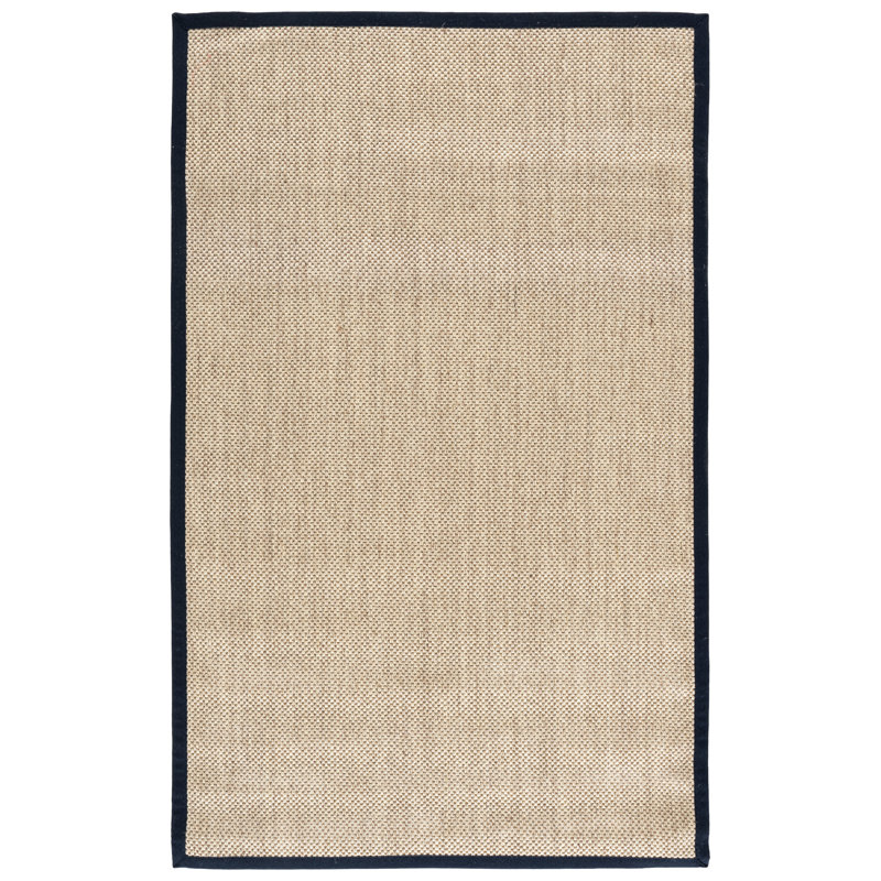 Natural Fiber Jute/Sisal; Cotton Solid Color Indoor Rug, 4'-0" x 6'-0" Rectangle