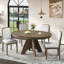 Ensemble de table de salle à manger extensible avec 4 chaises rembourrées-1007587371