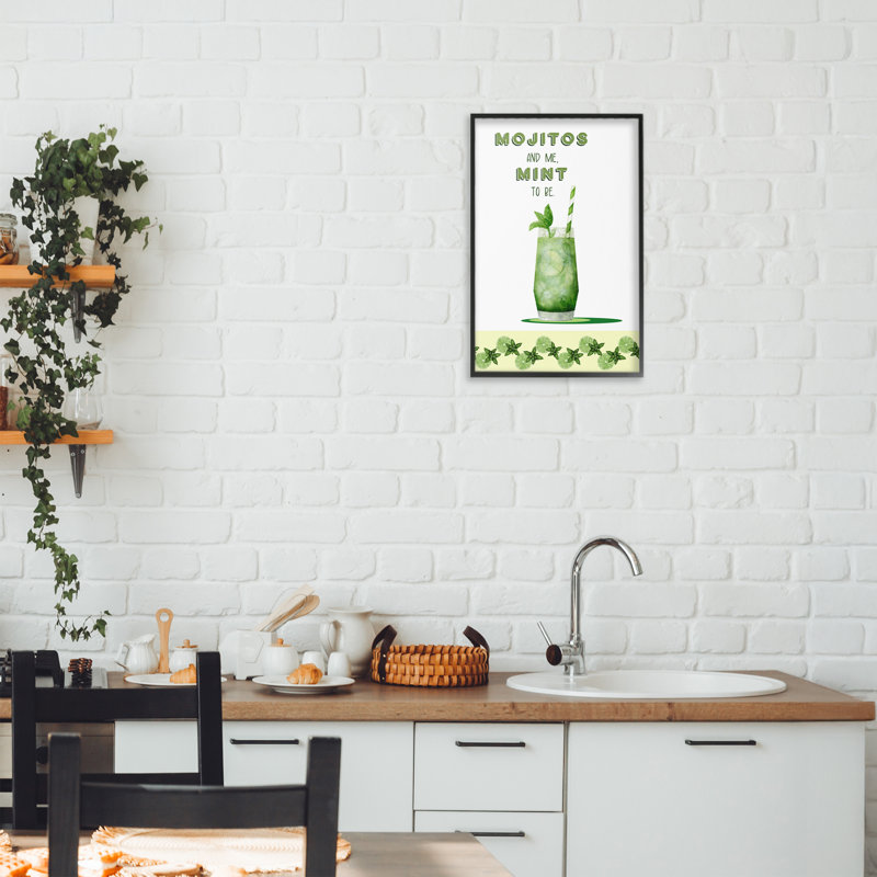 «Mojito & Me Mint To Be», giclée par Brett Blumenthal, H 18 po x l 12 po, Giclée encadrée noir minuit