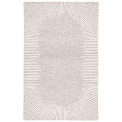 Antonyio Abstract Handmade Tufted Area Rug in Natural/Ivory