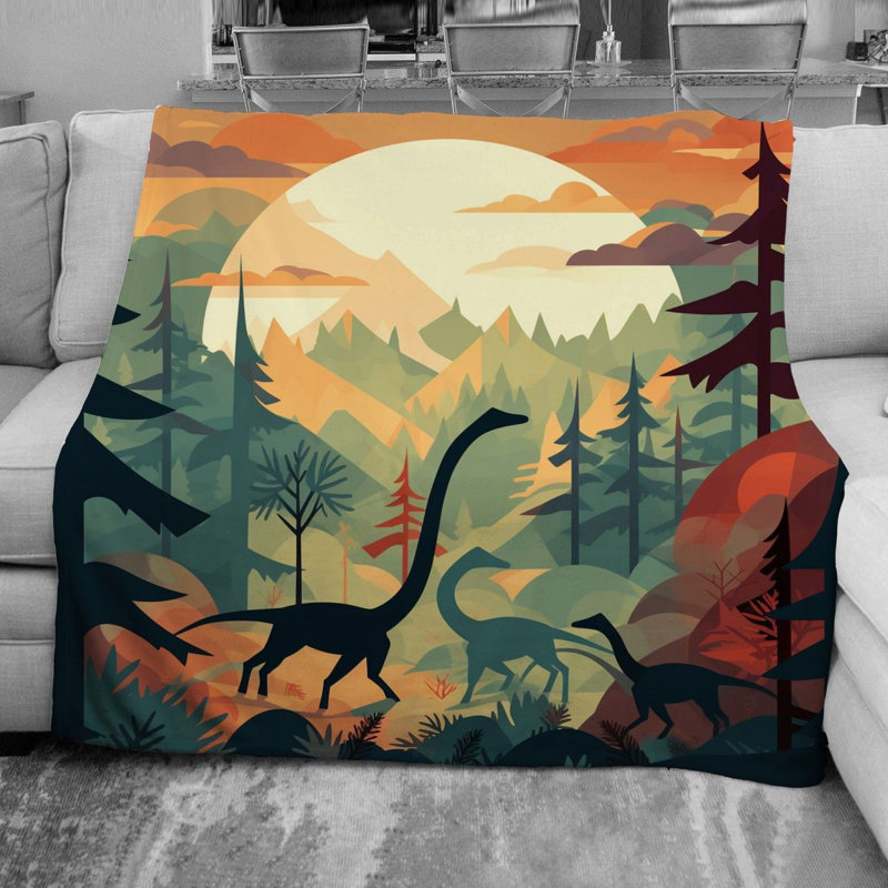 Couverture en polaire de dinosaure , Jeté