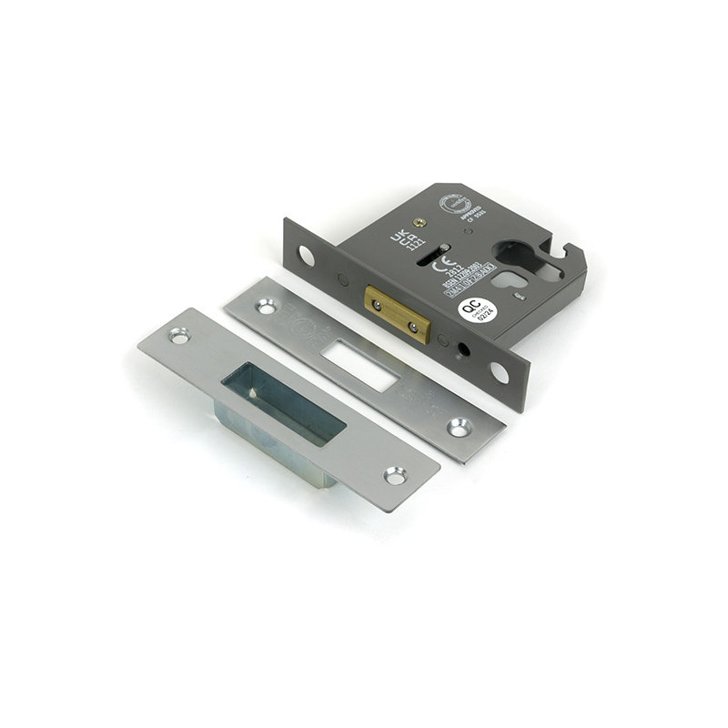 Polished Chrome 3" Euro Profile Dead Lock, Satin Chrome