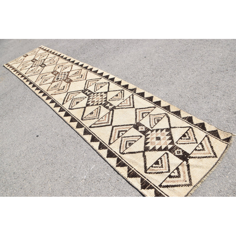Tapis de couloir turc beige fait à la main pour décoration d'intérieur et d'escalier