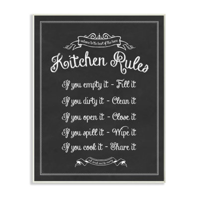 " Kitchen Rules Chalkboard "