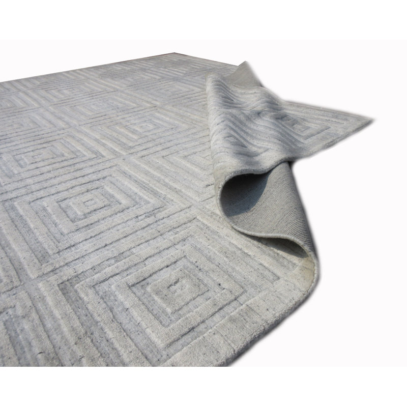 Tapis ivoire en soie fait à la main, Rectangulaire 9 pi x 11 pi