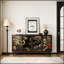 Armoire à buffet en verre Artistic Tropical pour salon, chambre à coucher et salle à manger avec 4 portes et un grand espace de rangement