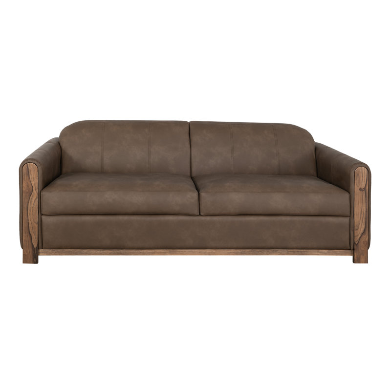 Alevia Wooden Frame & Base, Two-Cushion Sofa, Brown