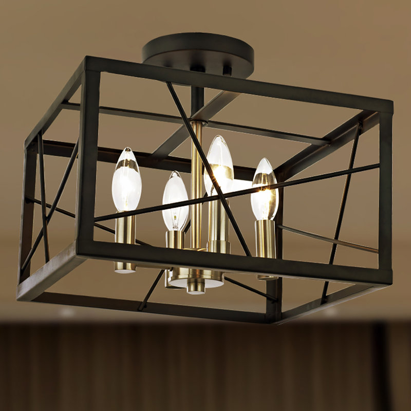 Plafonnier semi-encastré 4 lumières 13 po